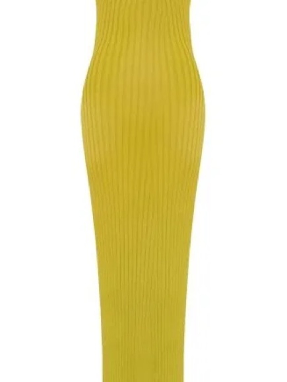 Sleek Yellow Ribbed Maxi Dress - Figure-Flattering Knit